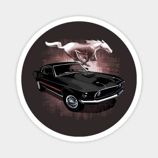 Black 69 Ford Mustang Mach 1 Magnet